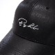 PU LEATHER 6 PANEL CAP -SCRIPT-