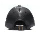 PU LEATHER 6 PANEL CAP -SCRIPT-