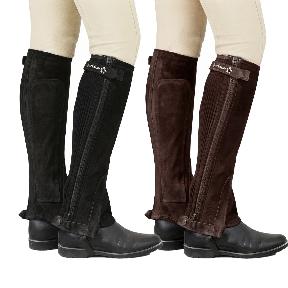 JustChaps 本革チャップス スエードハーフチャップス ワイドサイズ