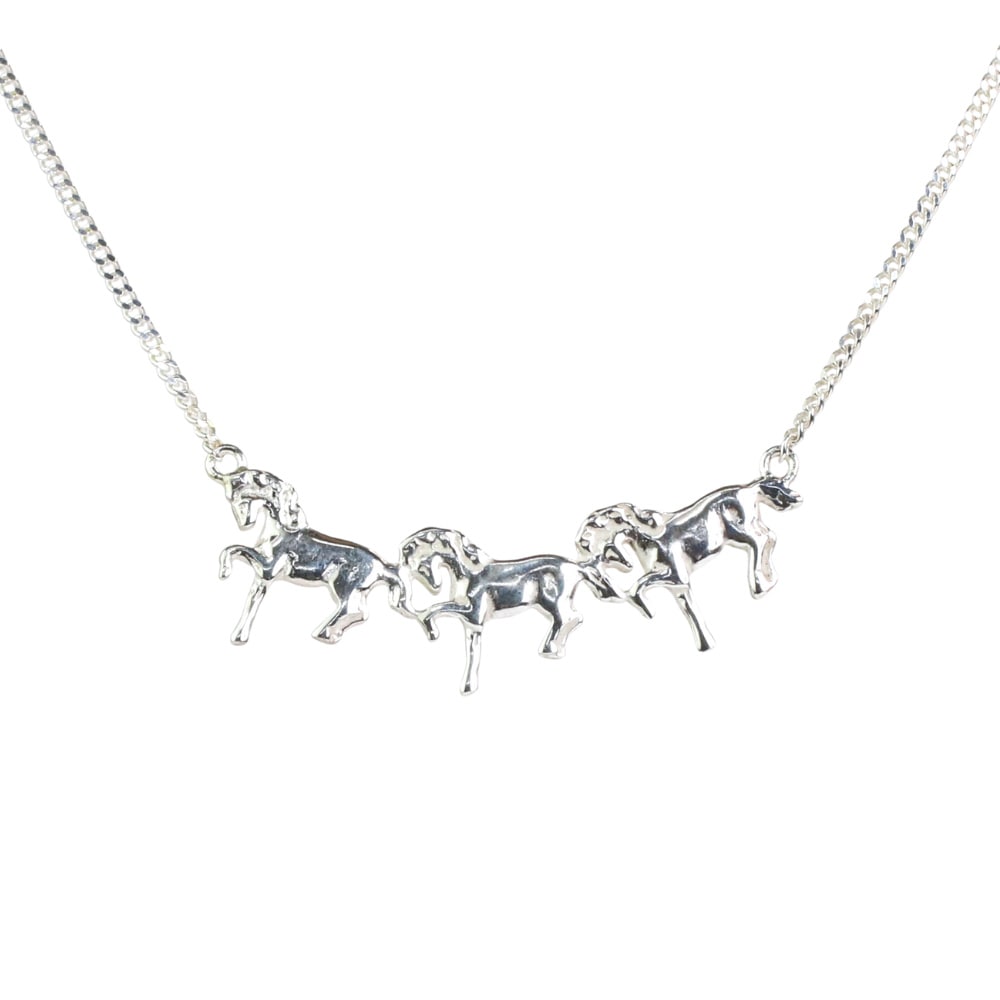 MD シルバーネックレスｰトリプルホース【015470】 | ギフト・小物
