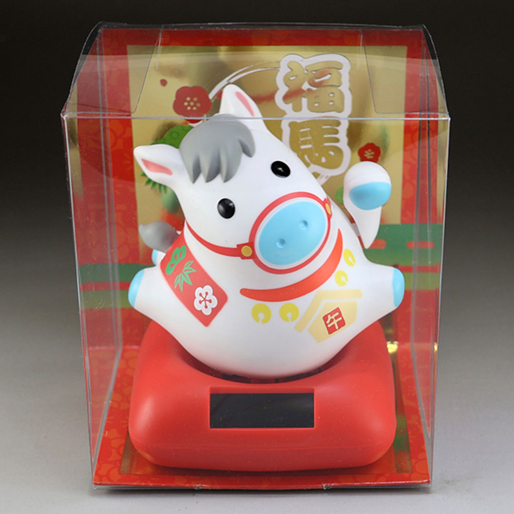 ソーラー 幸せ招き馬 福馬 ゴールド 金 白 ホワイト ソーラー幸せ招き馬-ゴールド | ギフト・小物・プレゼント,インテリア