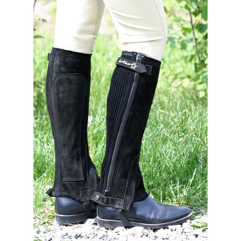 JustChaps 本革チャップス スエードハーフチャップス ワイドサイズ