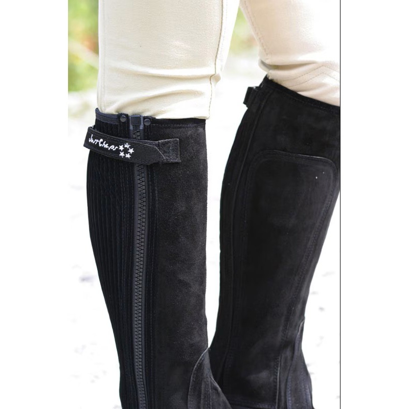 JustChaps 本革チャップス スエードハーフチャップス ワイドサイズ