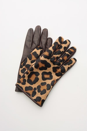 レオパード柄レザーグローブ ブラウン [GIGLIO FIORENTINO] 557