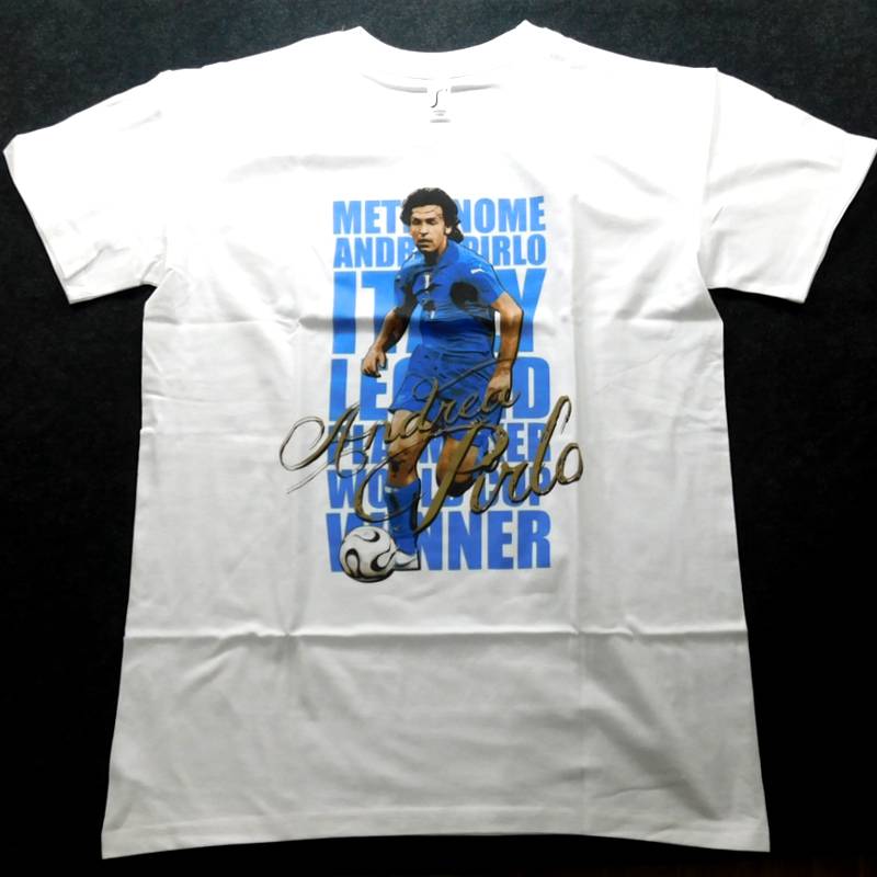 ピルロ　イタリア代表　サッカーtシャツ イタリア代表 アンドレア・ピルロ Tシャツ SOCCER レジェンド