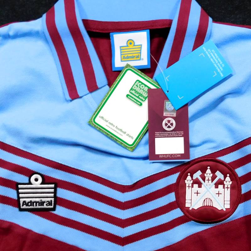 ウェストハム 1980 ホーム 半袖 ユニフォーム admiral 復刻モデル