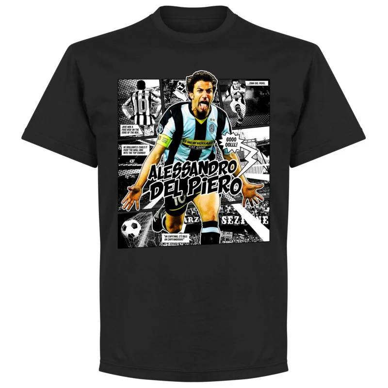 ユベントス　デルピエロモデル　シャツ ユベントス デルピエロ BLACK-PNN-5832P comic Tシャツ 半袖 RE-TAKE