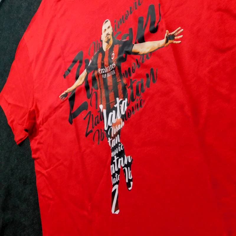 ACミラン イブラヒモビッチ RED-PNN-6460P Script Tシャツ 半袖 RE