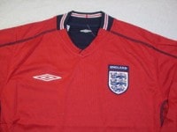 イングランド代表　02 アウェイ　長袖　ユニフォーム UMBRO|欧州各国代表|完売モデル（次回入荷未定）