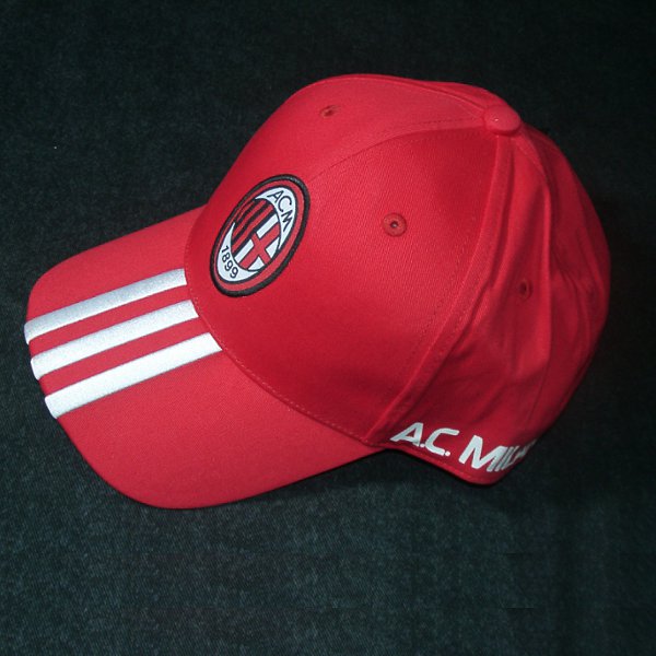 AC ミラン90’s Cap adidas VINTAGE Adidas Hat Cap Size 7 1/8 Medium Black Silver Embroidered