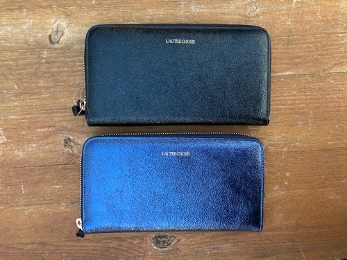 L'AUTRE CHOSE　ロートレショーズ　牛革　長財布　BLACK/METALLICBLUE