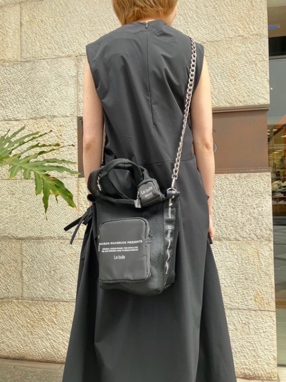 MAISON MAVERICK PRESENTS   チェーン付きメッシュバッグ　ｍｃ9002　black/WHITE　メゾン マヴェリック プレゼンツ