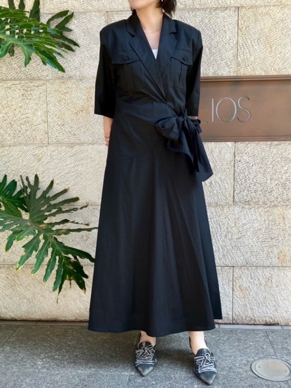 MSGM エムエスジーエム ラップ　ロング　ワンピース　BK　3641MDA13X
