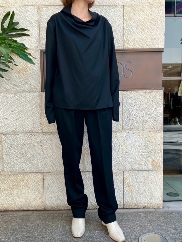 HARIKAE ハリカエ ハイウエストタックパンツ　BLACK/GRAY　H0428　