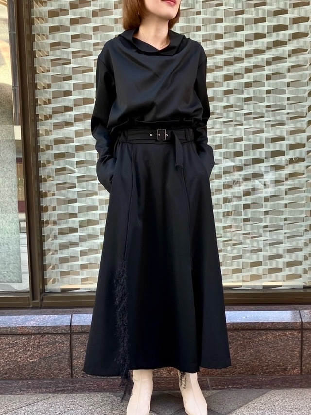 HARIKAE ハリカエ オフタートルブラウス　BLACK/GRAY　H0430　