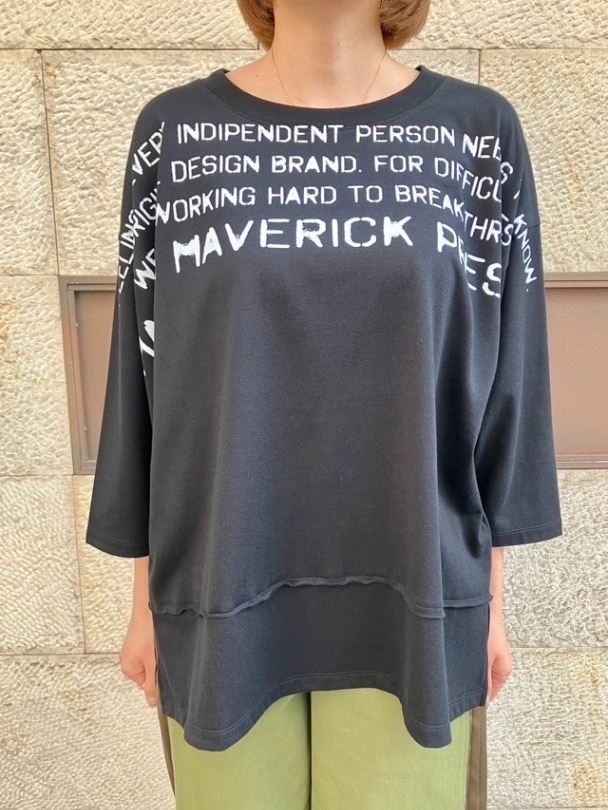 MAISON MAVERICK PRESENTS　 タイプライター ロゴ Ｔシャツ　MＭ5068　WHITE/BLACK  メゾン マヴェリック プレゼンツ