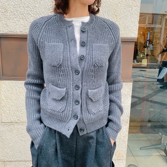 NO21 2024　4ポケット　ローゲージ　カーディガン　　GRAY/NAVY/BLUE　24AW-A002-7013　ヌメロヴェントゥーノ　