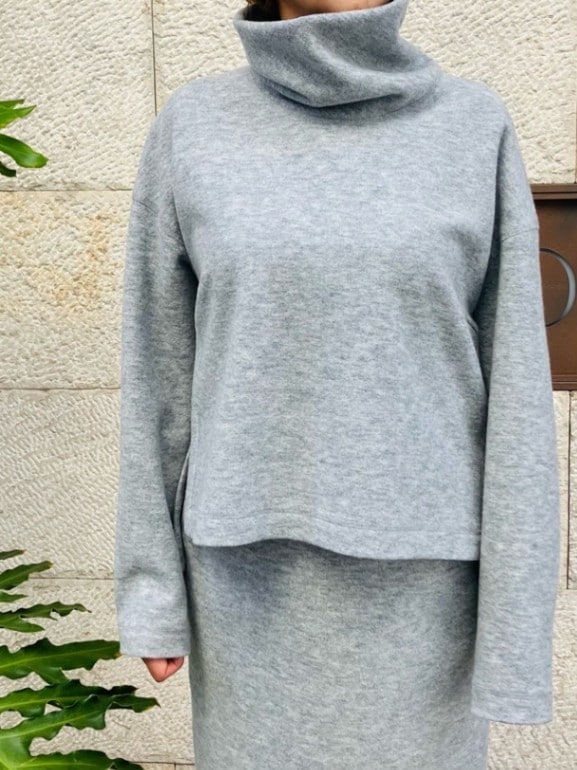 BEATINGHEART　ビーティングハート　圧縮ウールジャージプルオーバー　LIGHT GRAY/LIGHT BLUE　BB220K2