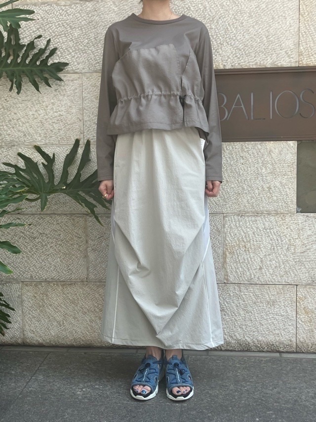 MARECHAL TERRE サイド切替 ロングスカート ZMT251SK006　BLACK （009）/CHARCOAL GRAY（017）/GRAY BEIGE（081）　マルシャルテル
