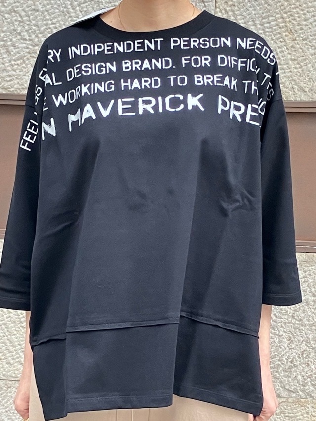 MAISON MAVERICK PRESENTS　シルバー ロゴ Ｔシャツ　WHITE / BLACK  MM5109 メゾン マヴェリック プレゼンツ