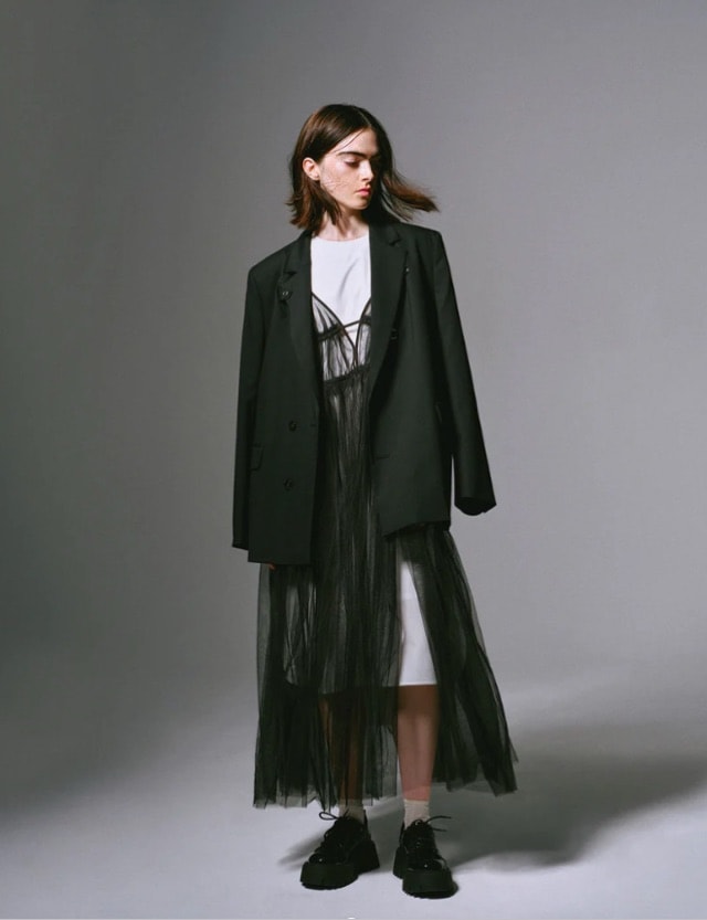 EZUMi  エズミ  2025SS  チュール ドッキング ワンピース　BLACK  YESS25OP03 