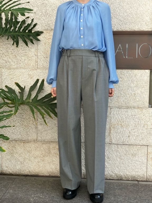 near.nippn ニア―ニッポン　ストレッチウールストレートパンツ　605-2526　ブラウン/グレー杢/ブラック