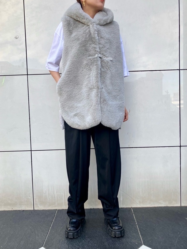 MARECHAL TERRE 　背キルティングファーロングベスト　ZMT214ＶＴ334Ｂ  LIGHT GRAY(010) / BROWN（037)　新色　マルシャルテル