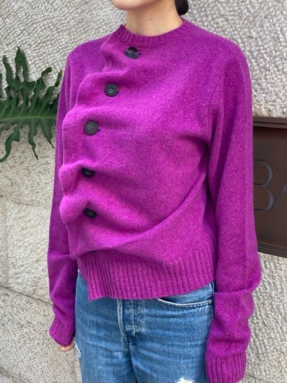 AKANE UTSUNOMIYA アカネ ウツノミヤ　アシンメトリーカ－ディガン    AKES-008　PURPLE/BLUE/CHARCOAL GRAY 