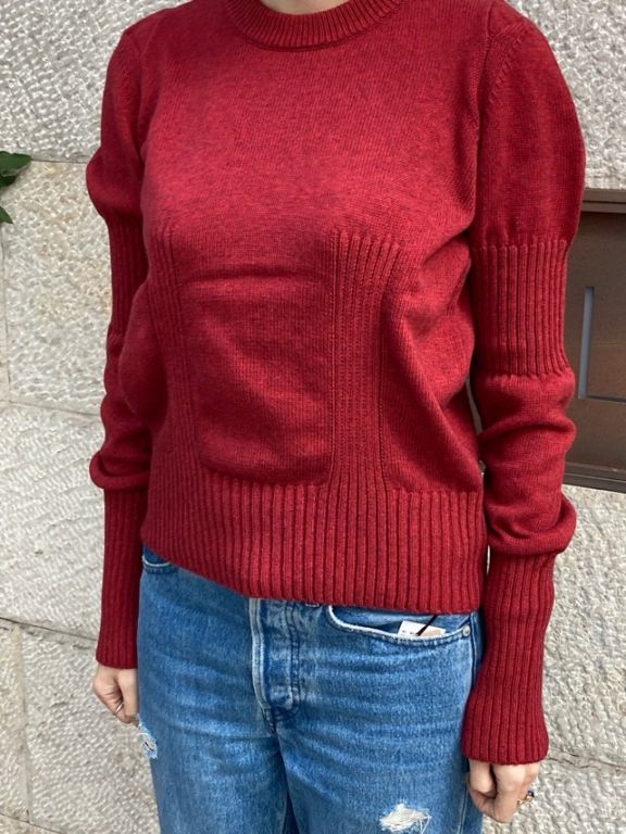 AKANE UTSUNOMIYA アカネ ウツノミヤ コットンカシミアニット   AKES-005 RED/GREY 