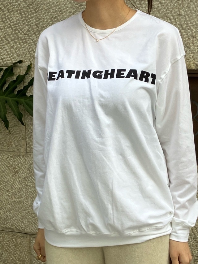 BEATINGHEART　 BT206L2   ロゴ ロングスリーブ Tシャツ  WHITE (N0) / GRAY (N2）    ビーティングハート