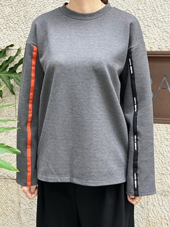 MARECHAL TERRE 　ロゴテープ ロングスリーブ Tシャツ　 ZMT256CT616　CHARCOAL GRAY (017) / BEIGE　(033) 　マルシャルテル