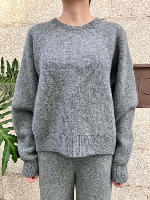 near.nippon ニア―ニッポン　 獣毛強縮 ニット　プルオーバー  828-2526　杢ミルク / 杢グレー