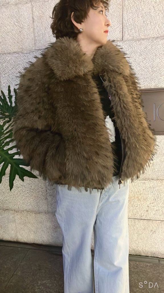 BEATINGHEART　フェイクファーブルゾン  BＪ221L2   BROWN(M3)    ビーティングハート