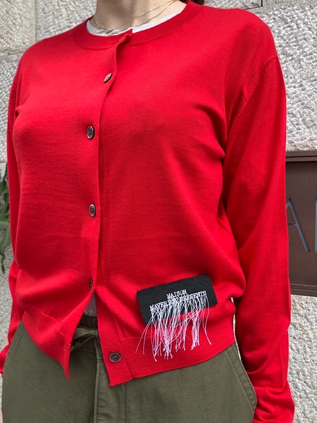 MAISON MAVERICK PRESENTS　丸首 ウール カーディガン　RED / GRAY　MM5141  メゾンマヴェリック プレゼンツ