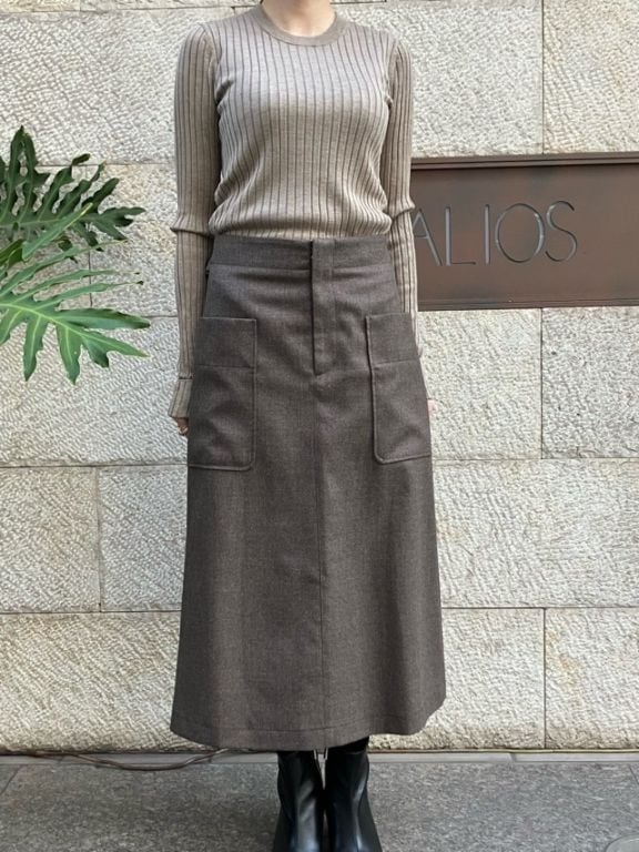 BEATINGHEART　ポッケ付き Aライン スカート  BS222L2   ブラウン(M4)    ビーティングハート