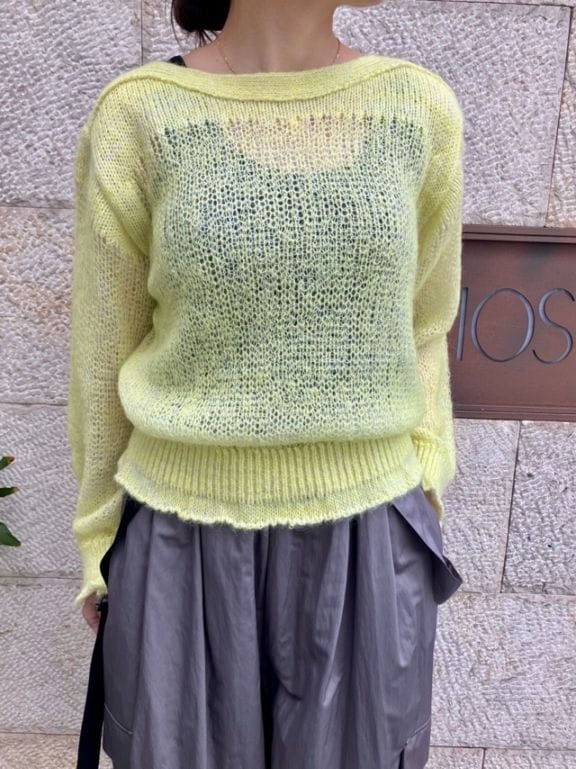 Harikae　ボートネック モヘア ニット　H0460　ハリカエ　YELLOW