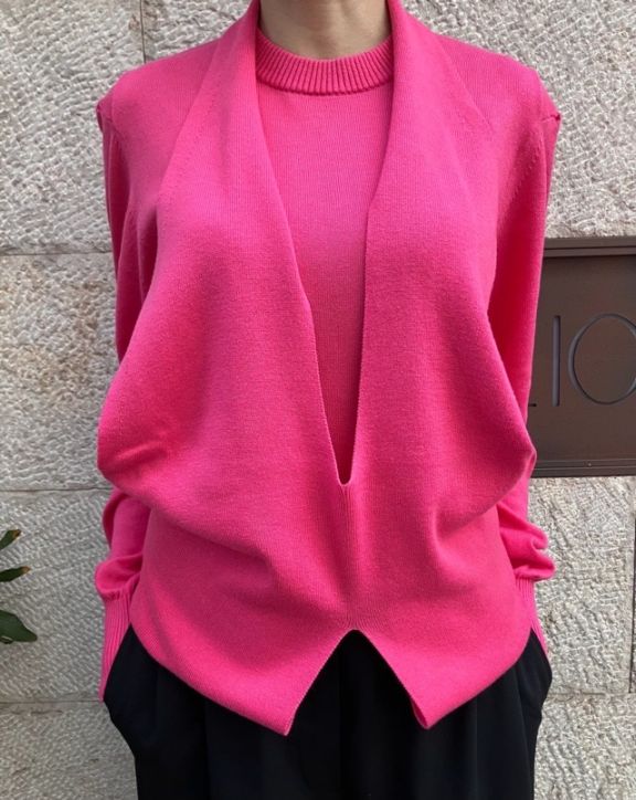 AKANEUTSNOMIYAイミテーションニット　PINK / LIGHT YELLOW / GREY　SAP-FK03-1005　アカネウツノミヤ