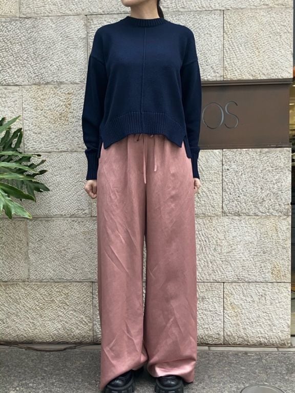 BEATINGHEART   BP021M1　リネン＆ヴィスコ－ス サテン ワイドパンツ　GRAY / PINK   ビーティングハート