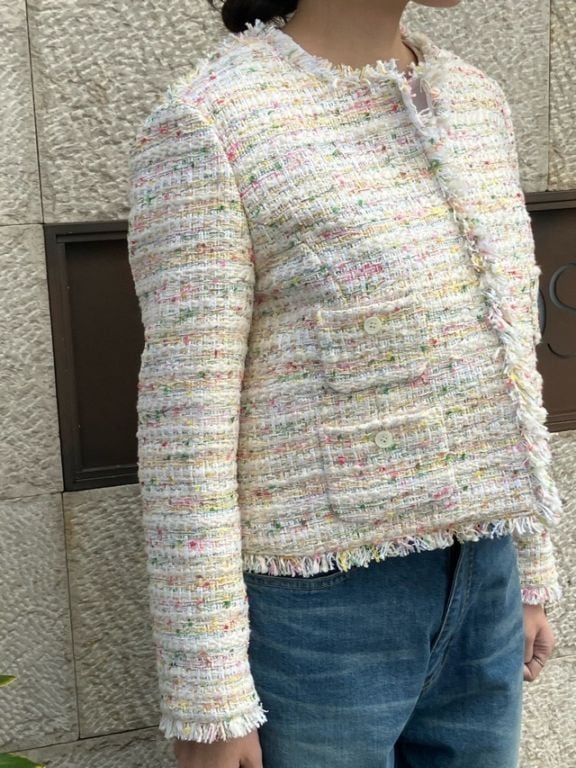 BEATINGHEART　ツィ―ド襟なしジャケット  BJ001M1  OFF WHITE（M2）MIXカラー    ビーティングハート