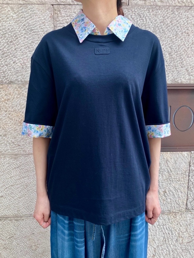 N°21　プリントカラーハーフスリーブTシャツ　26S-F061-4157　 NAVY (6685)   ヌメロヴェントゥーノ