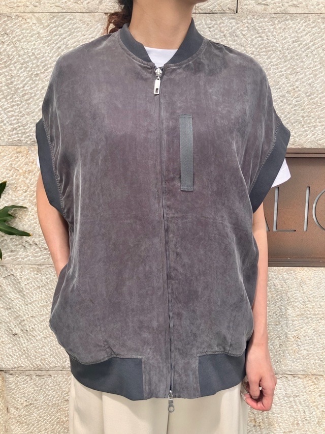 WYTE　MA-1風 ピーチツイル ベスト   GRAY / BLACK 　ワイト    