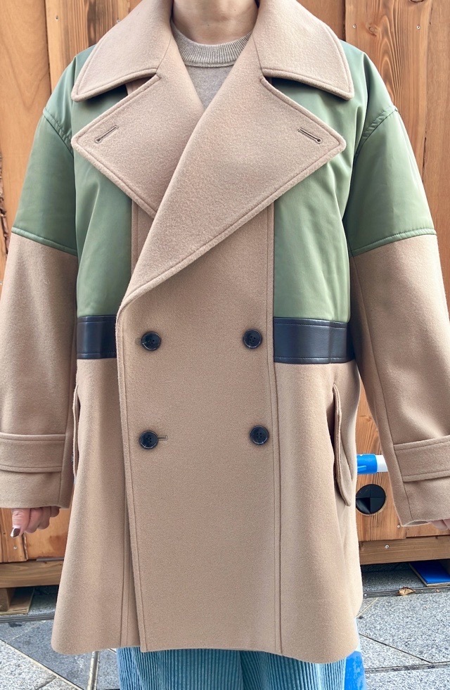 EZUMi エズミ 2025FW パテットバイカラーPコート BEIGE×KHAKI YEAW25CT02