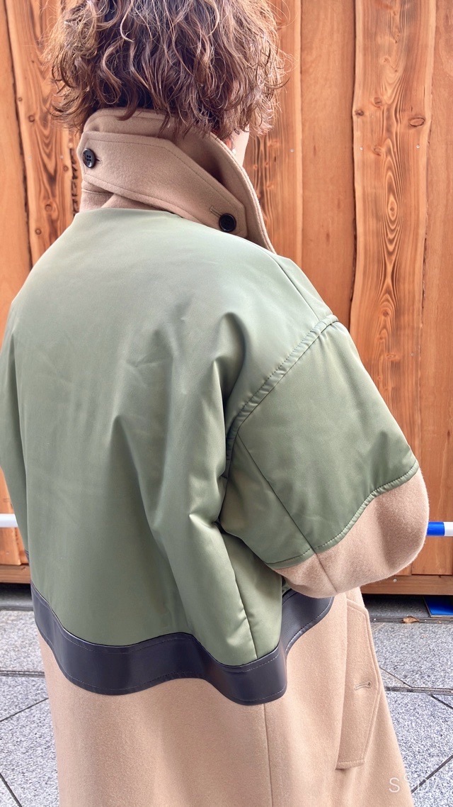 EZUMi エズミ 2025FW パテットバイカラーPコート BEIGE×KHAKI YEAW25CT02