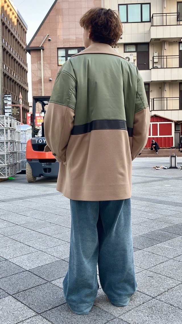 EZUMi エズミ 2025FW パテットバイカラーPコート BEIGE×KHAKI YEAW25CT02
