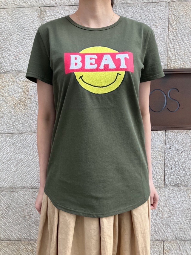 BEATINGHEART　BT204L1 ニコちゃん ロゴ Ｔシャツ  WHITE / BLACK / KHAKI    ビーティングハート