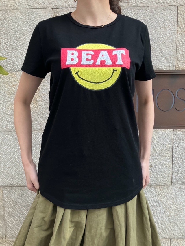 BEATINGHEART　BT204L1 ニコちゃん ロゴ Ｔシャツ  WHITE / BLACK / KHAKI    ビーティングハート