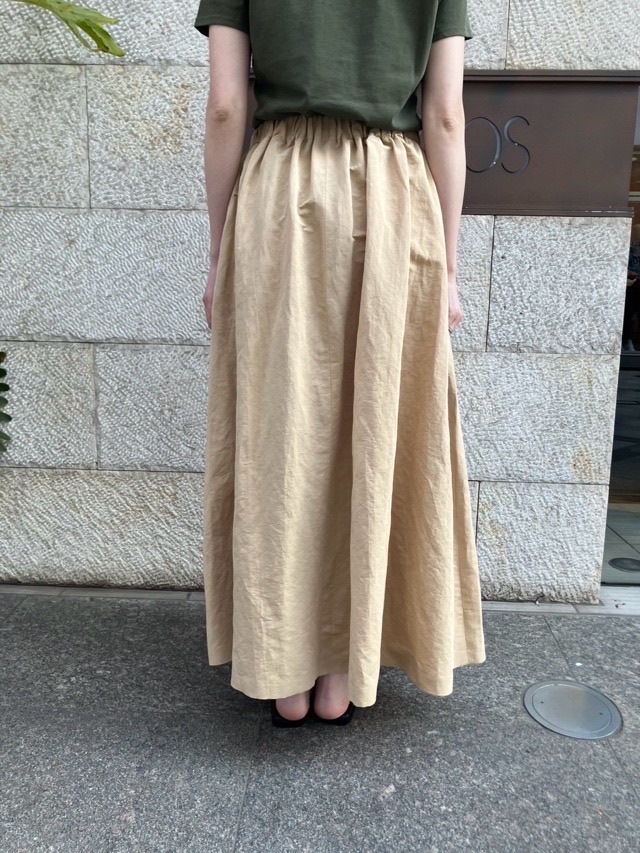 BEATINGHEART 綿・麻 プリーツ スカート BS208L1 BEIGE / KHAKI ビーティングハート