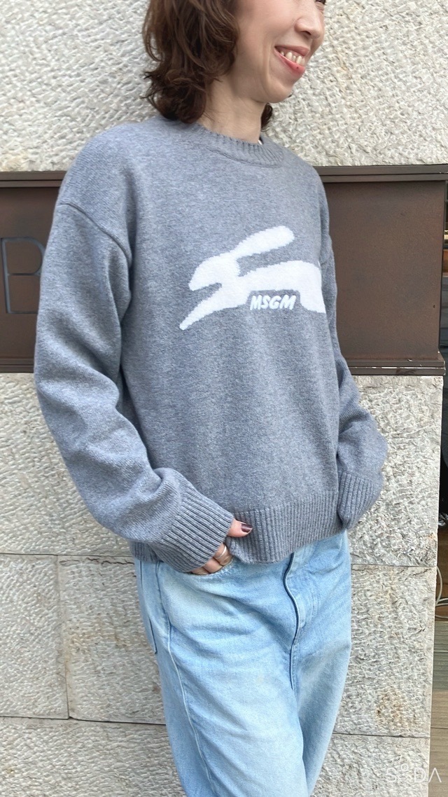 MSGM 3941MDM201 うさぎニットロゴ入り  GRAY（97） エムエスジーエム