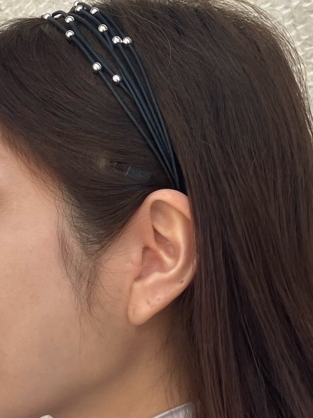 CA4LA   カシラ 　CECILE   ワックスコード カチューシャ　BLACK　SHK-01311