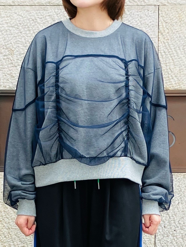 メルタロ様⁂ MARECHAL TERRE マルシャルテル チュ－ル重ねスウェット IVORY/GRAY